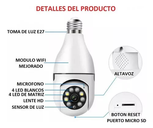 ¡Explora la Seguridad Total con la Cámara de Bombillo 360°! AllUneedStore