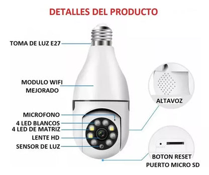 ¡Explora la Seguridad Total con la Cámara de Bombillo 360°! AllUneedStore